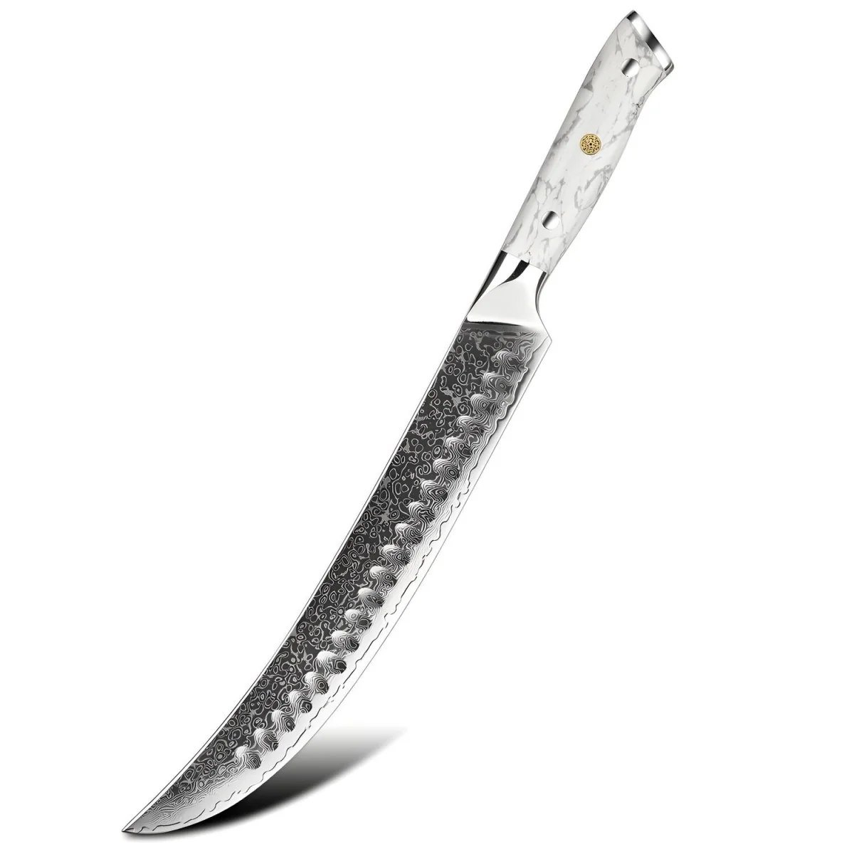 Damaškový kuchynský nôž Yuzuki Slaughter/Biela, 1 x 38 cm