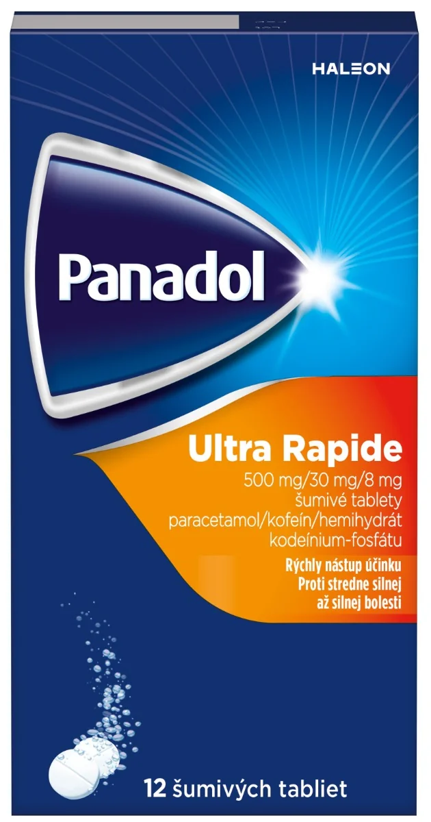Panadol Ultra Rapide šumivé tablety 1x12 tbl, stredne silná až silná bolesť