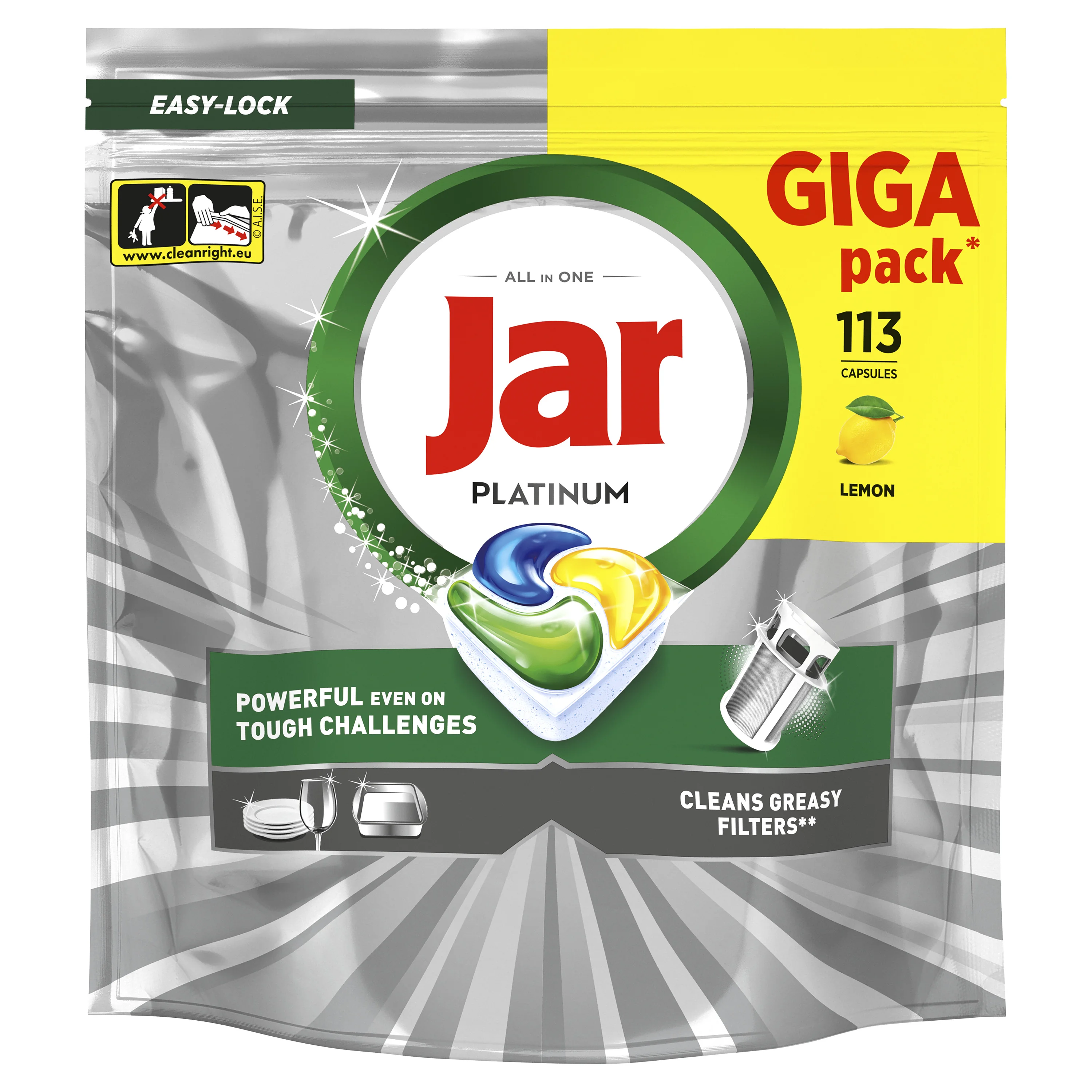 Jar Platinum Lemon tablety do umývačky riadu 113 ks