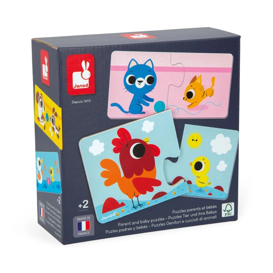 Janod Duonimo Puzzle Nájdi mláďatká zvieratká 24 ks