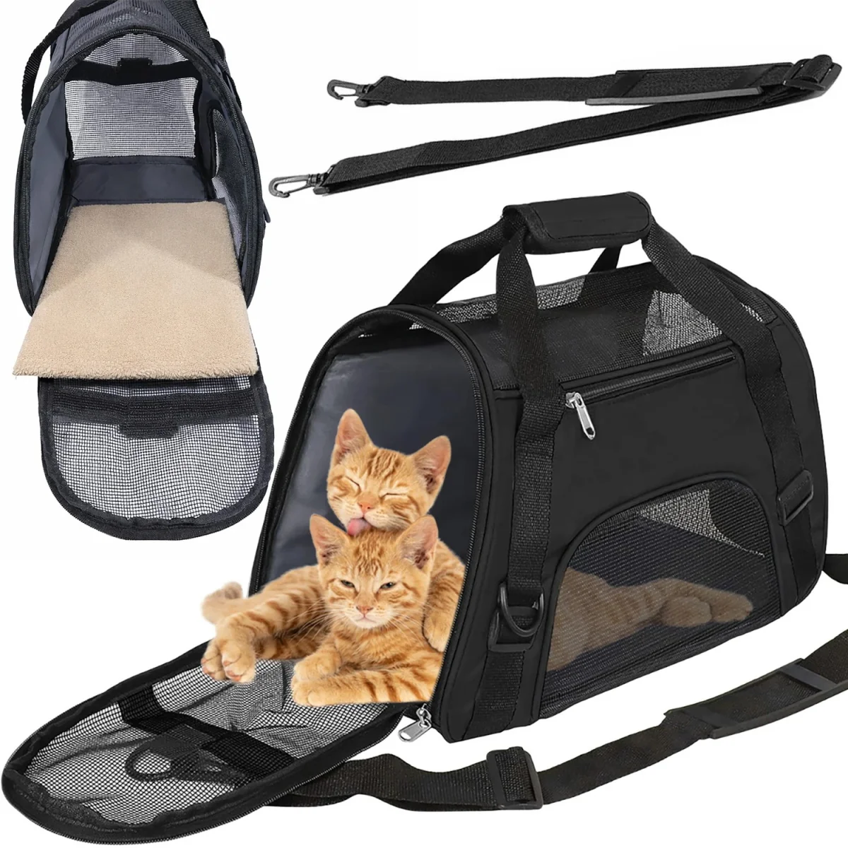 MG Animal prepravná taška pre mačky a psy 48x25 cm, čierna