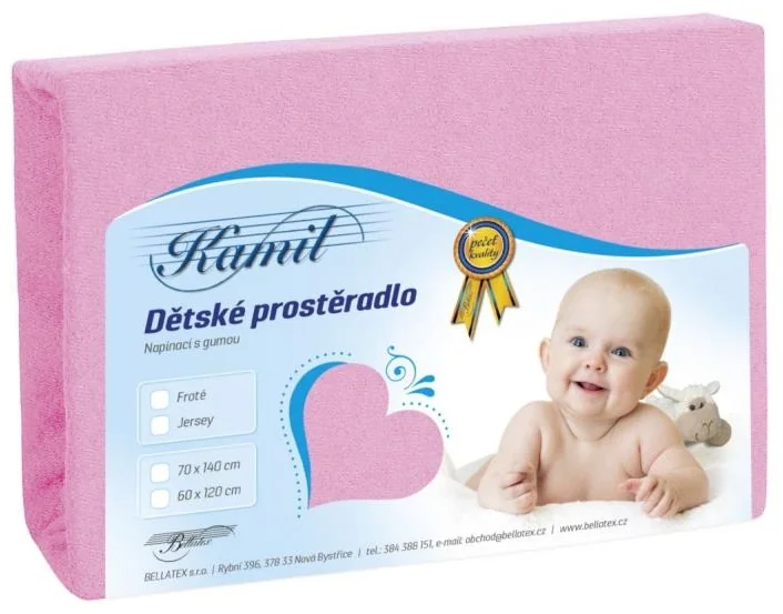 Detské prestieradlo FROTÉ 70x140 010 ružová K2 1×1 ks, detské prestieradlo