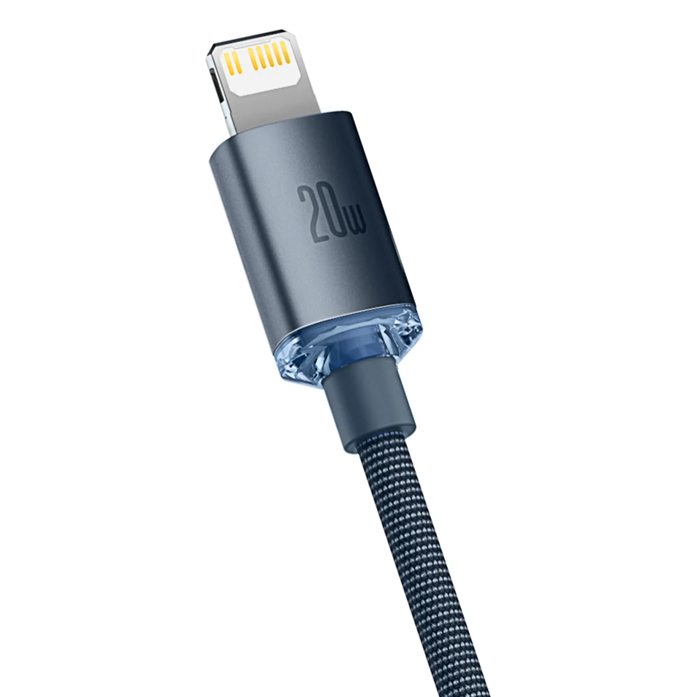 Baseus Crystal Shine kábel USB-C / Lightning 20W 2m, čierny