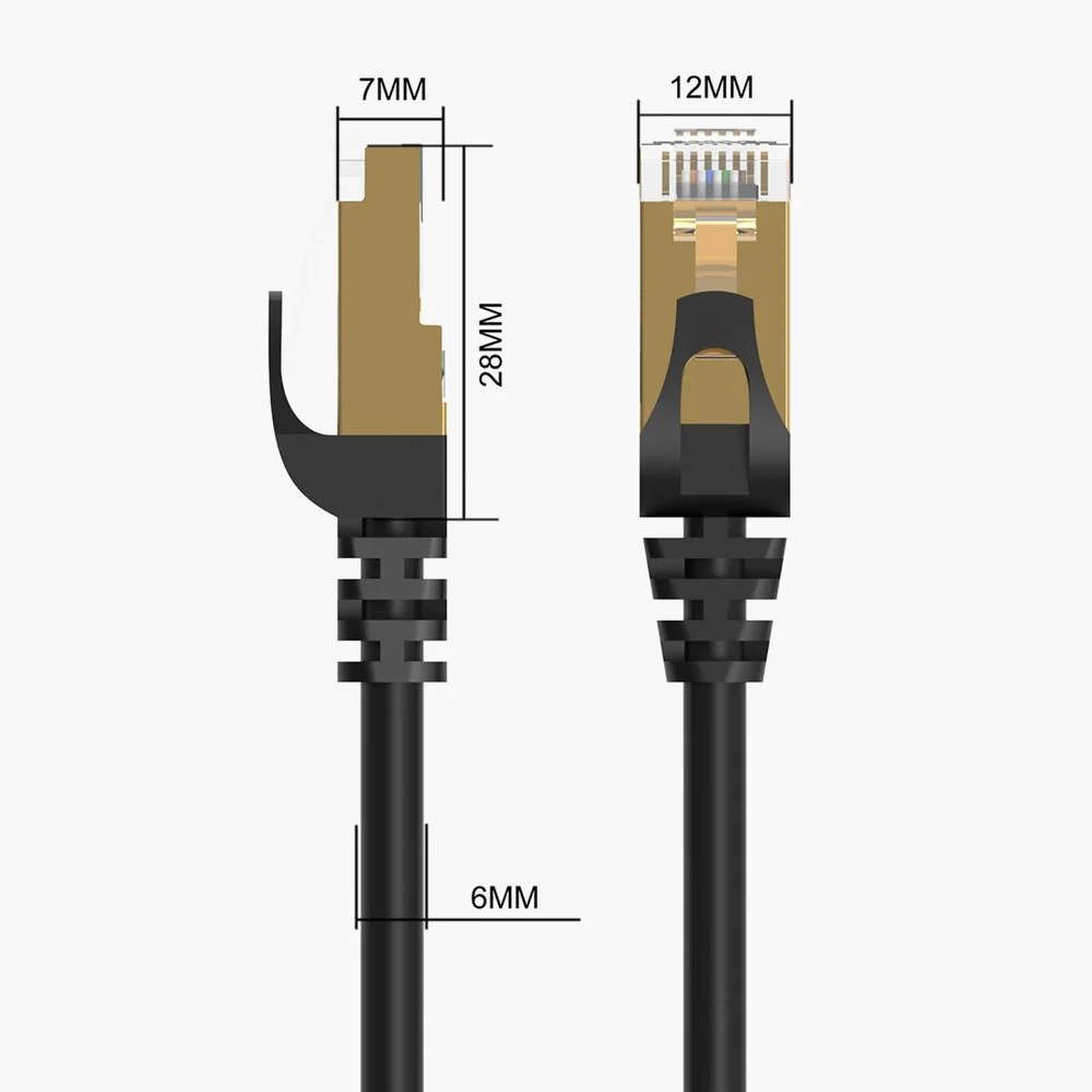 Orico PUG-C7 sieťový kábel LAN CAT7 RJ45 2m, čierny