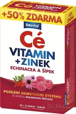 Revital C vitamín + zinok + echinacea a šípka