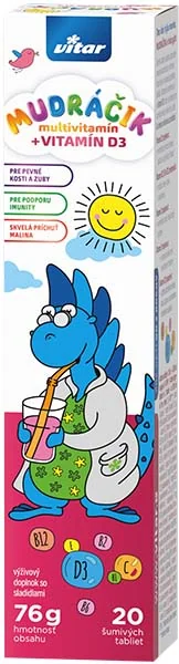 VITAR MUDráčik multivitamín + VITAMÍN D3 1×20 tbl, výživový doplnok