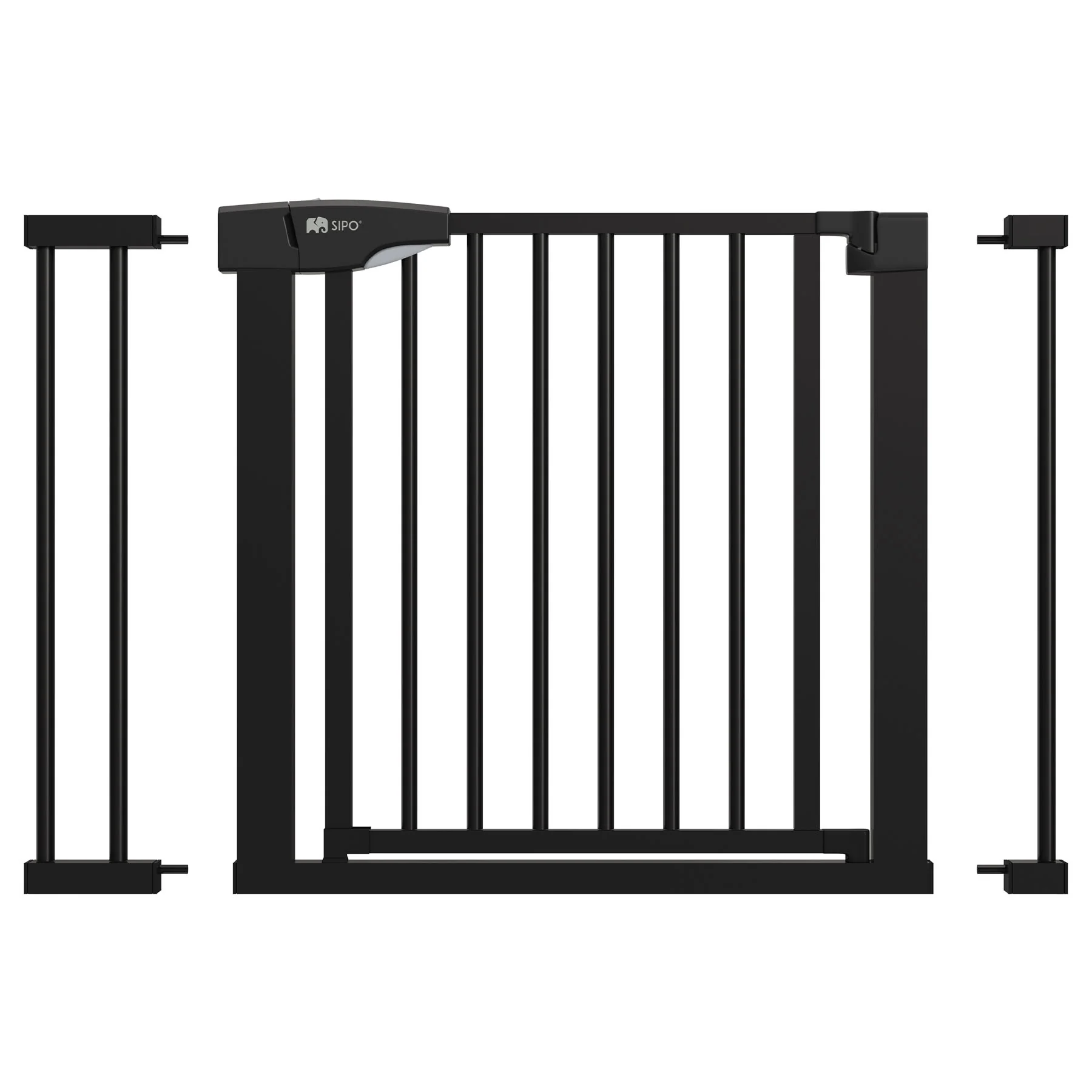 SIPO Bezpečnostná zábrana na dvere a schody 75–104 cm set 7/14 cm čierna