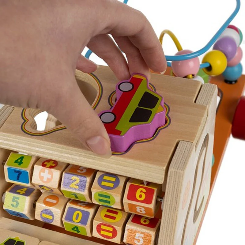 Hračka edukačná drevená WOODEN SORTER CAR 7v1 KABI 34x16x14,5cm
