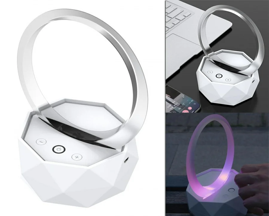 RGB Bluetooth reproduktor FM rádio USB biely