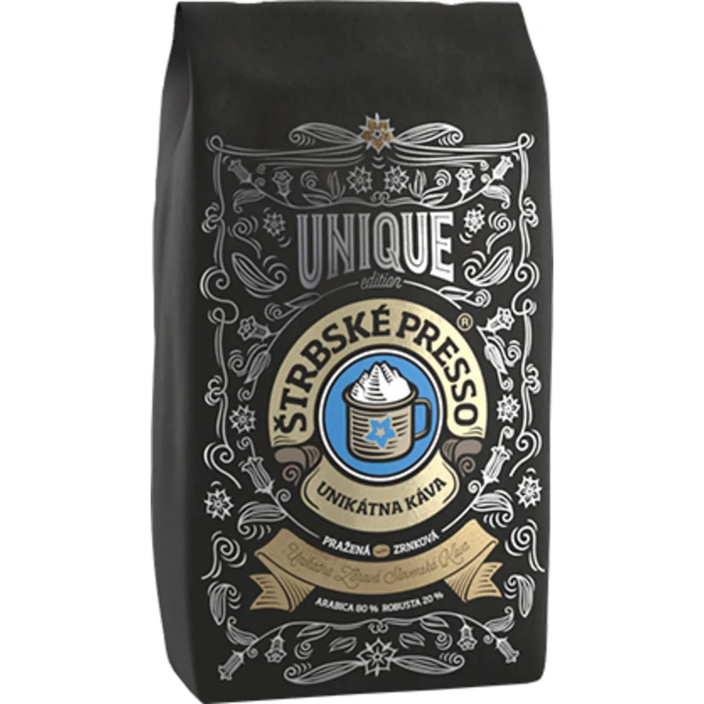 Štrbské Presso Brown Unique Zrnková Káva 1×250 g, zrnková káva