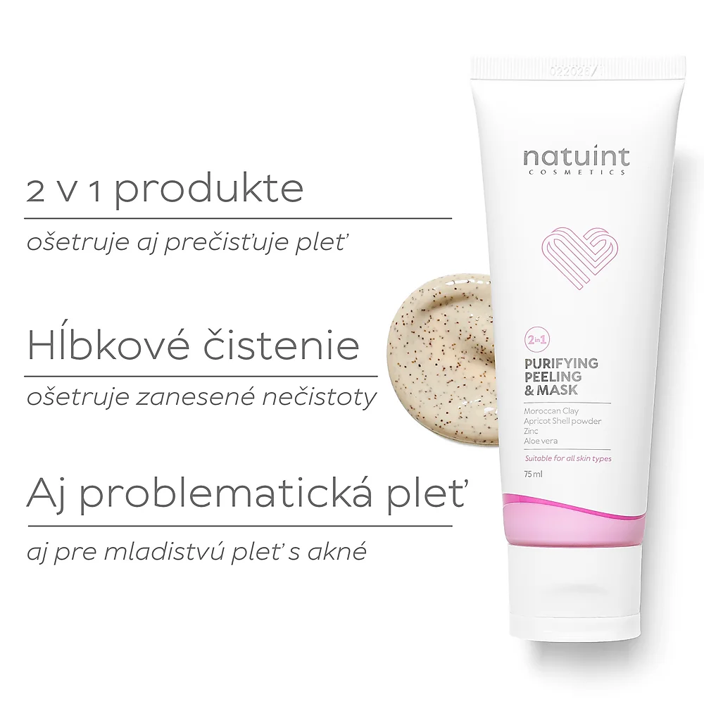 Natuint cosmetics - Maska a píling 2v1 - čistiaca 2 in 1 Purifying Peeling & Mask