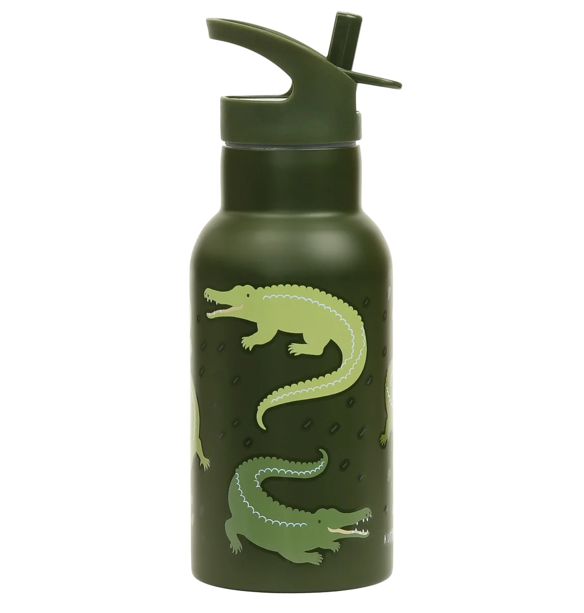 A Little Lovely Company - antikorová fľaša na pitie, 350 ml - krokodíl