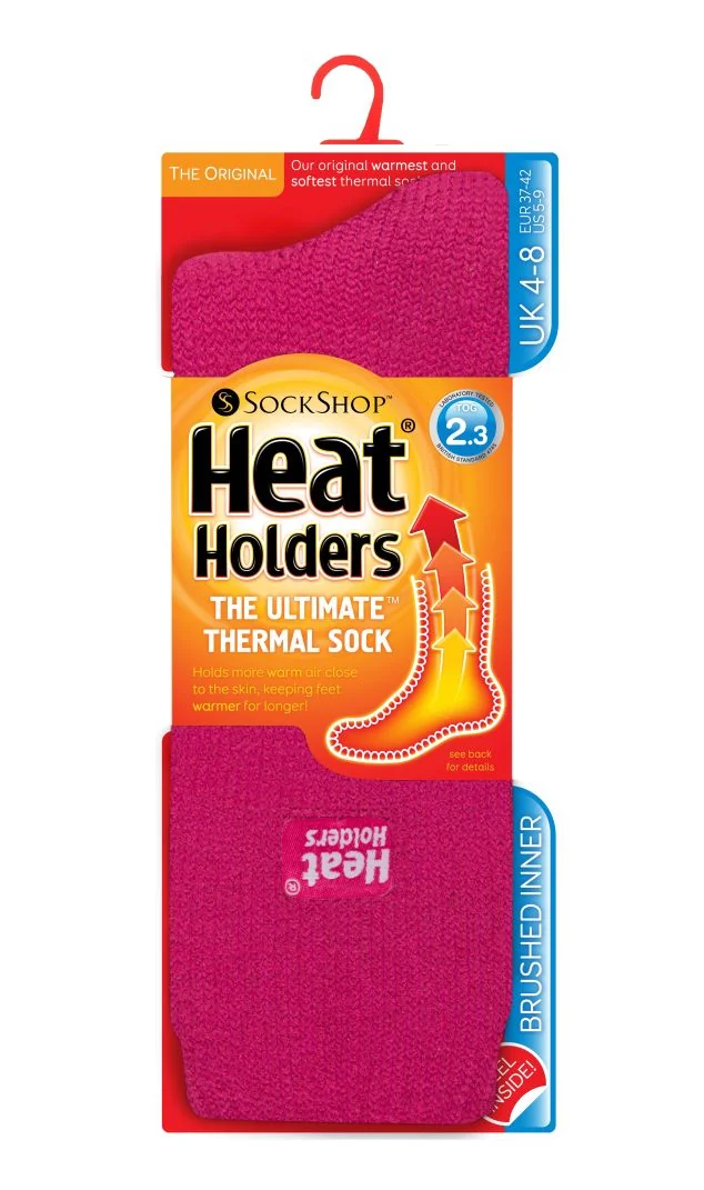 Dámske Heat Holders termo ponožky ORIGINAL jednofarebné Malinová