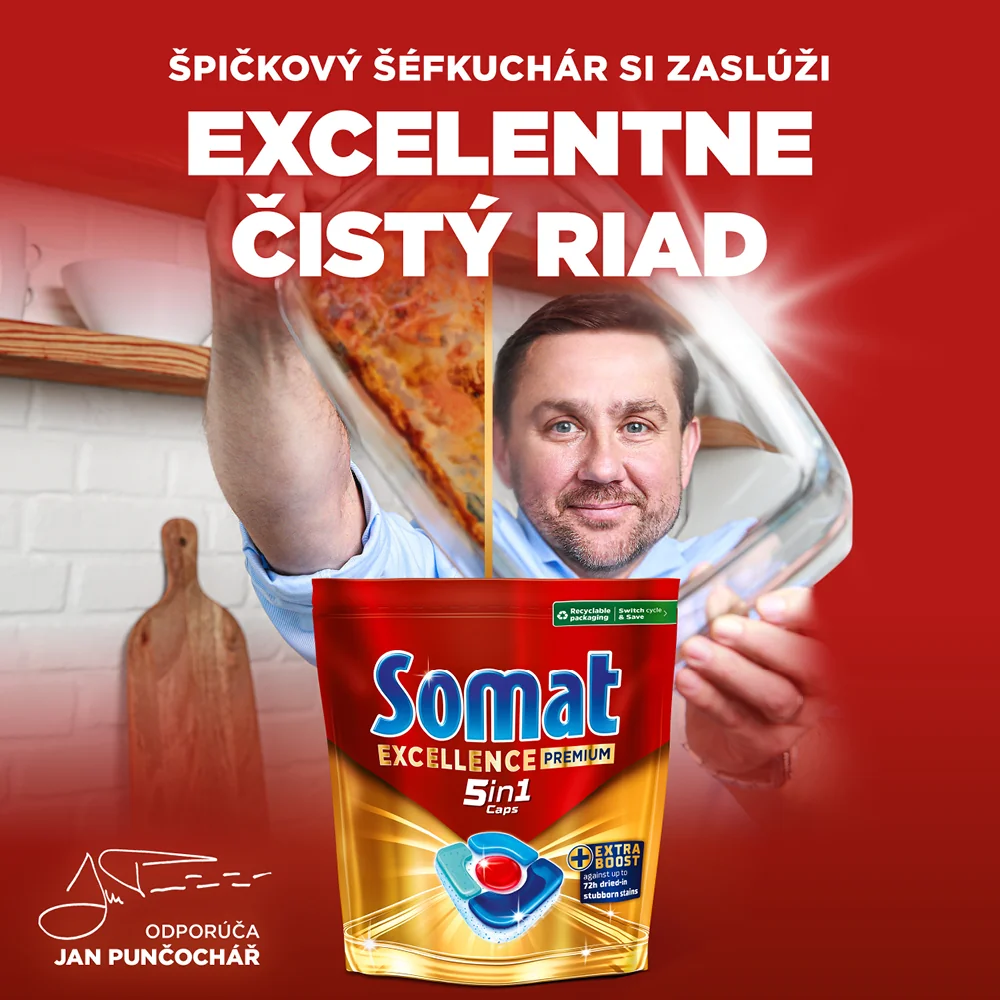 Somat Excellence 5v1 kapsuly do umývačky 1×65 ks, kapsuly do umývačky