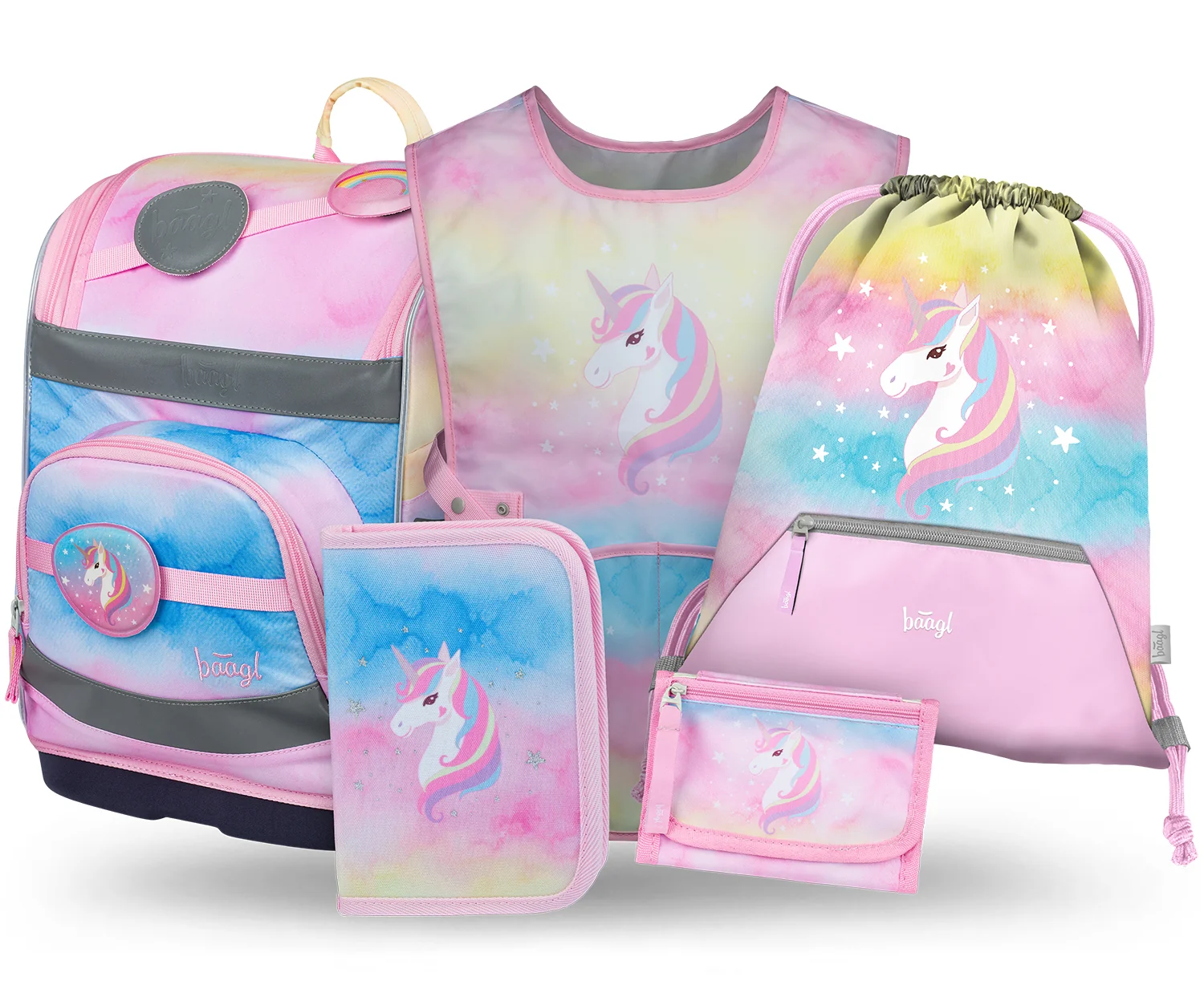 Baagl Zippy Plus Rainbow Unicorn školský set 5v1