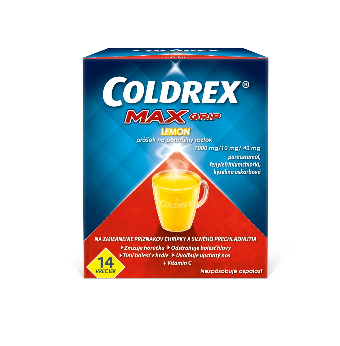 COLDREX MaxGrip Citron 1×14 ks, liek proti chrípke a prechladnutiu