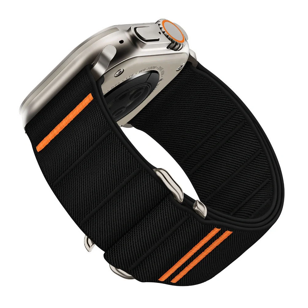 Tech-Protect Nylon Slip remienok na Apple Watch 44/45/46/49mm, black