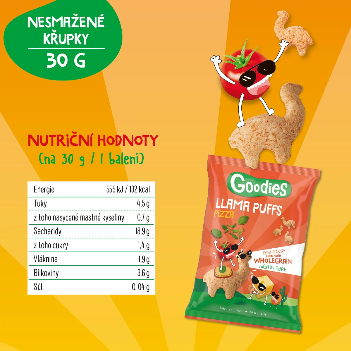 Goodies Llama chrumky pizza 1×30 g, chrumky