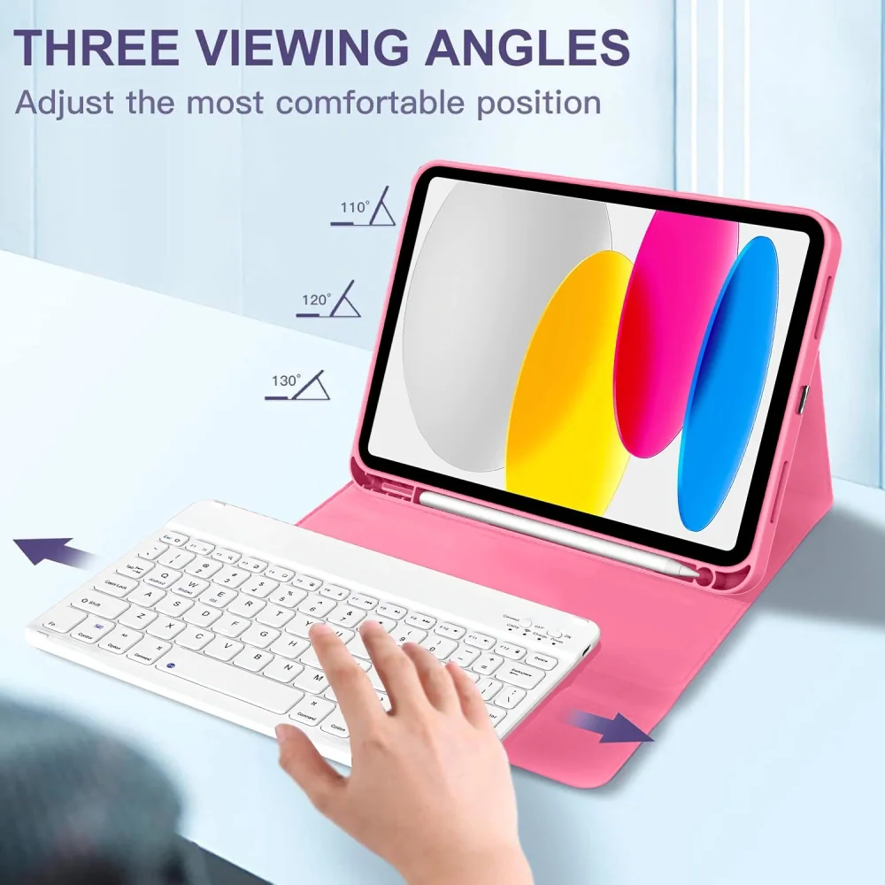 Tech-Protect SC Pen Keyboard puzdro s klávesnicou na iPad 10.9'' 10gen 2022 / 11'' 11gen 2025, ružové 2022 / 11'' 11gen 2025, ružové