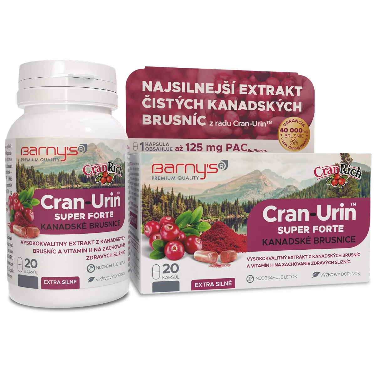 Barny's CRAN-URIN SUPER Forte 1×20 cps, výživový doplnok