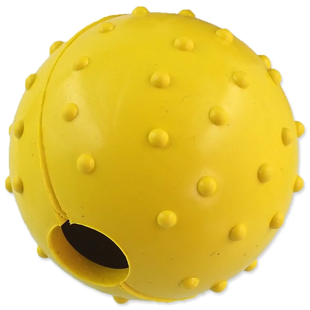 Hračka Dog Fantasy lopta gumová s povrazom mix farieb 6x30cm
