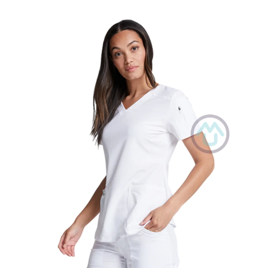 Dámska blúza Dickies s elastickými pásmi na bokoch - biela XS