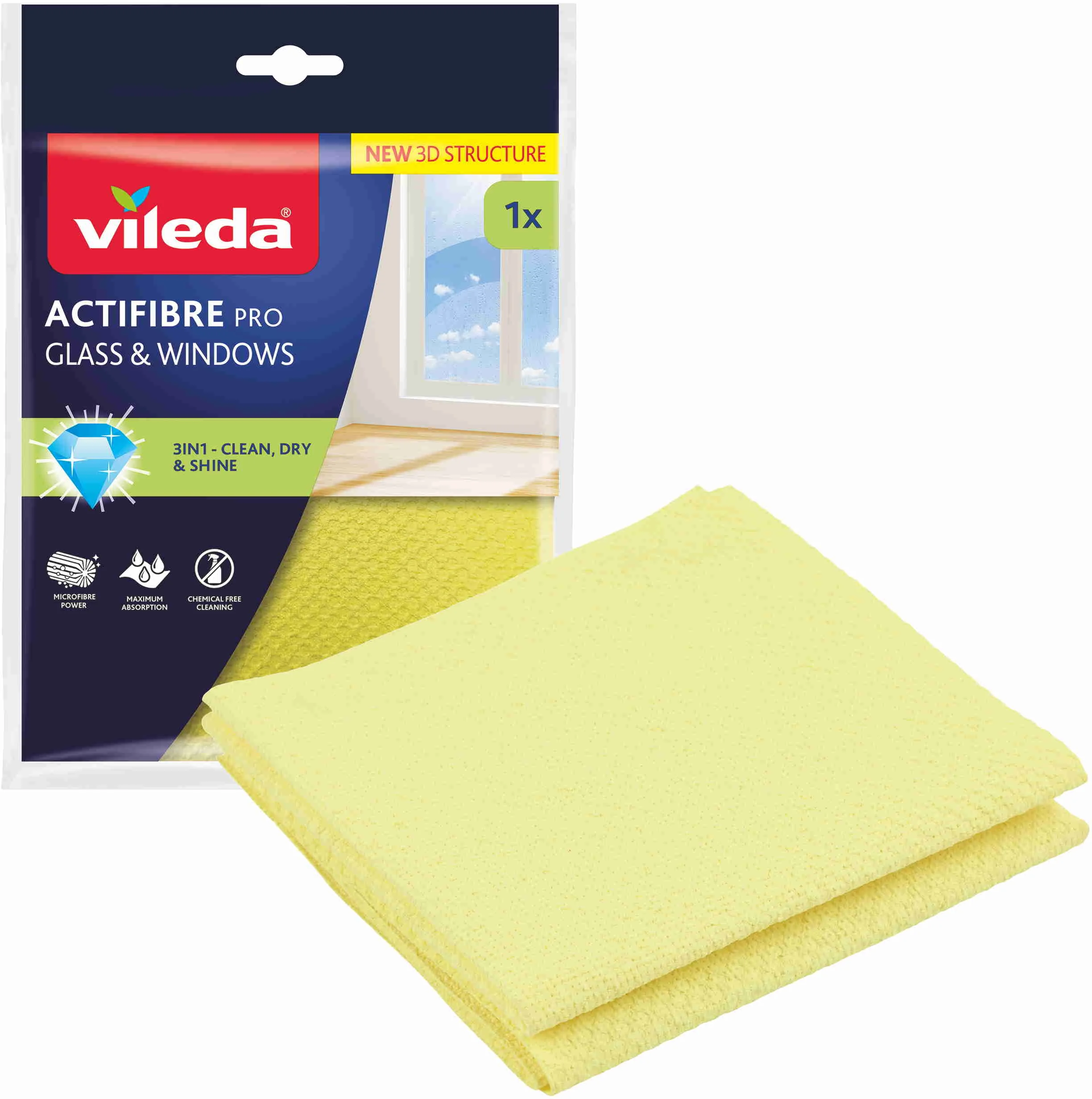 Vileda Actifibre mikrohandrička na okná 1 ks