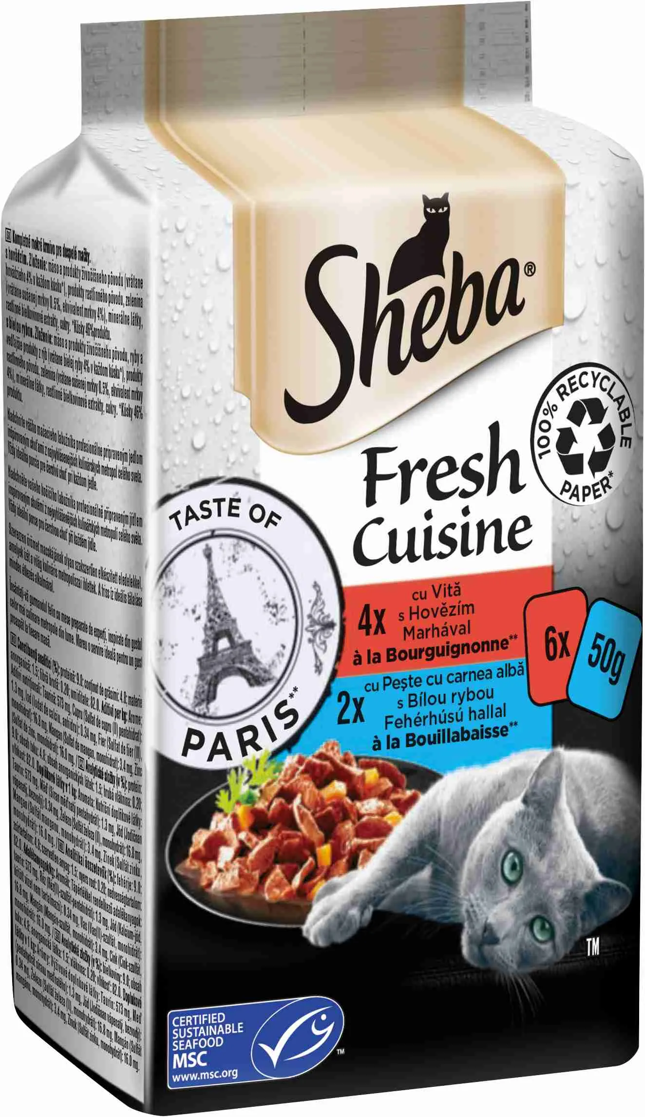 SHEBA Kapsička pre mačky Fresh Cuisine - Taste of Paris 1×6ks, kapsička Paris, 50g