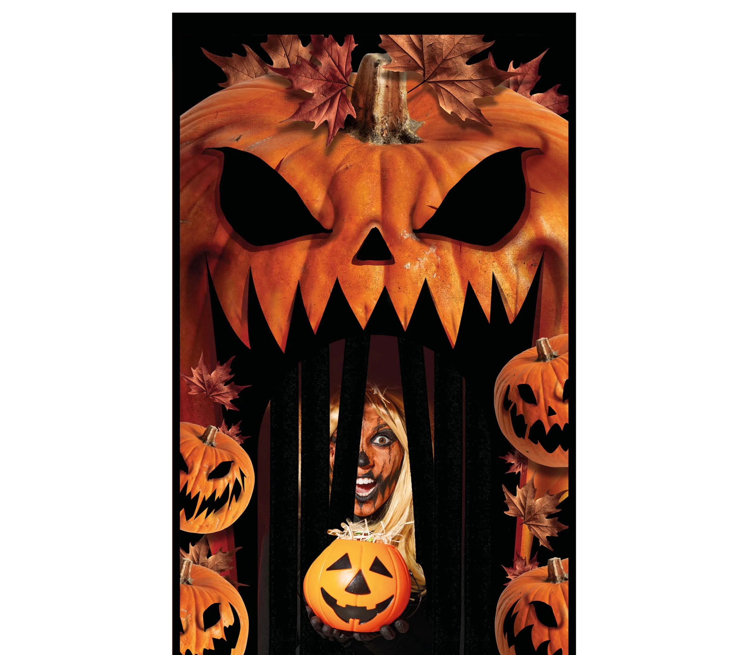 Záves na dvere Halloween Tekvica 145x240cm