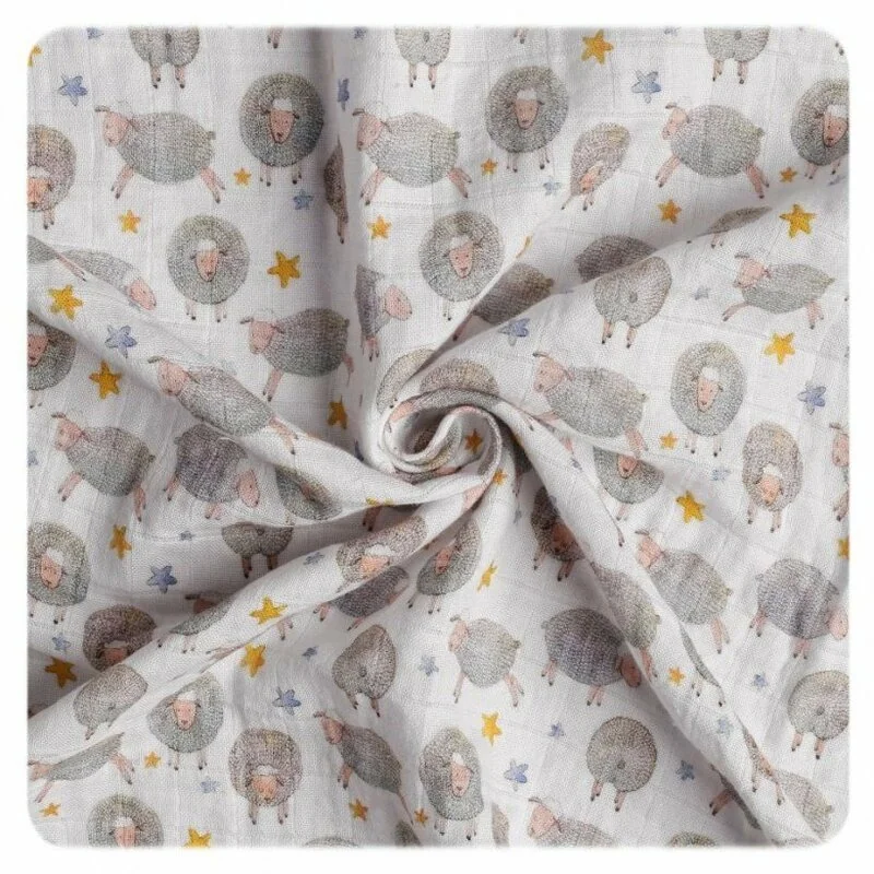 XKKO Organic Biobavlnená plienka 120x120, Dreamy Sheeps 1×1 ks, biobavlnené plienky