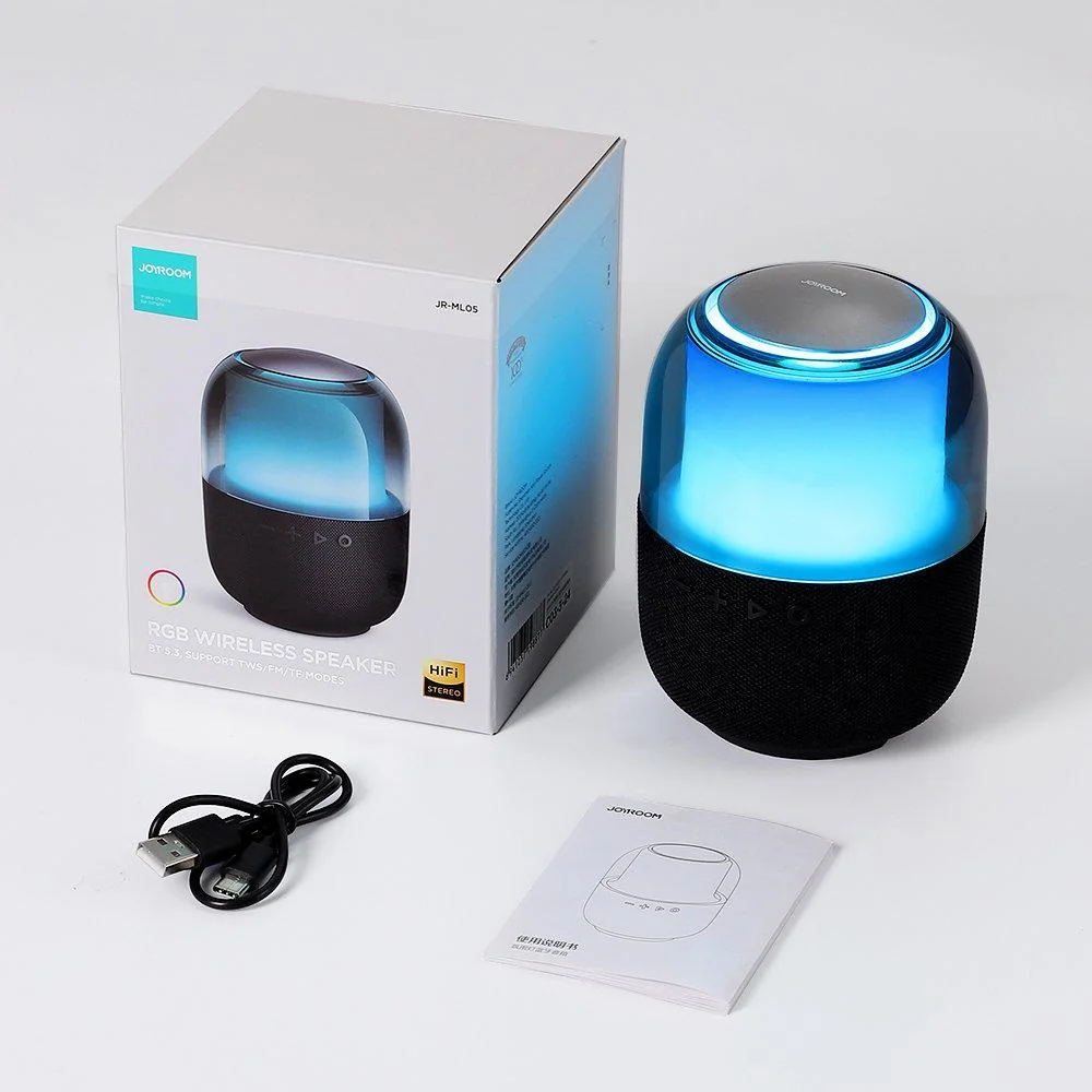 Bezdrôtový Bluetooth 5.3 RGB reproduktor - Čierna 8W, USB Type-C, TF Slot