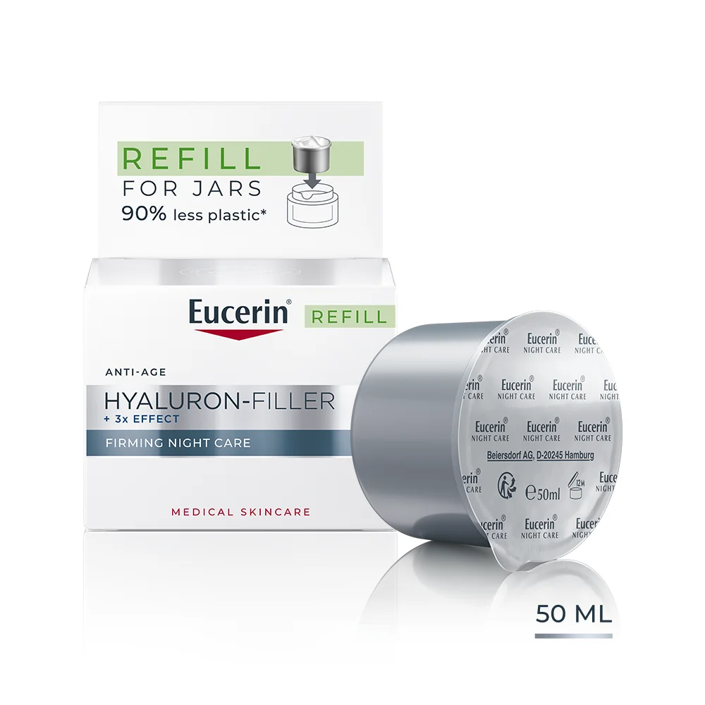 Eucerin HYALURON-FILLER + 3x EFFECT Vyplňujúci nočný krém, NÁHRADNÁ NÁPLŇ 50 ml