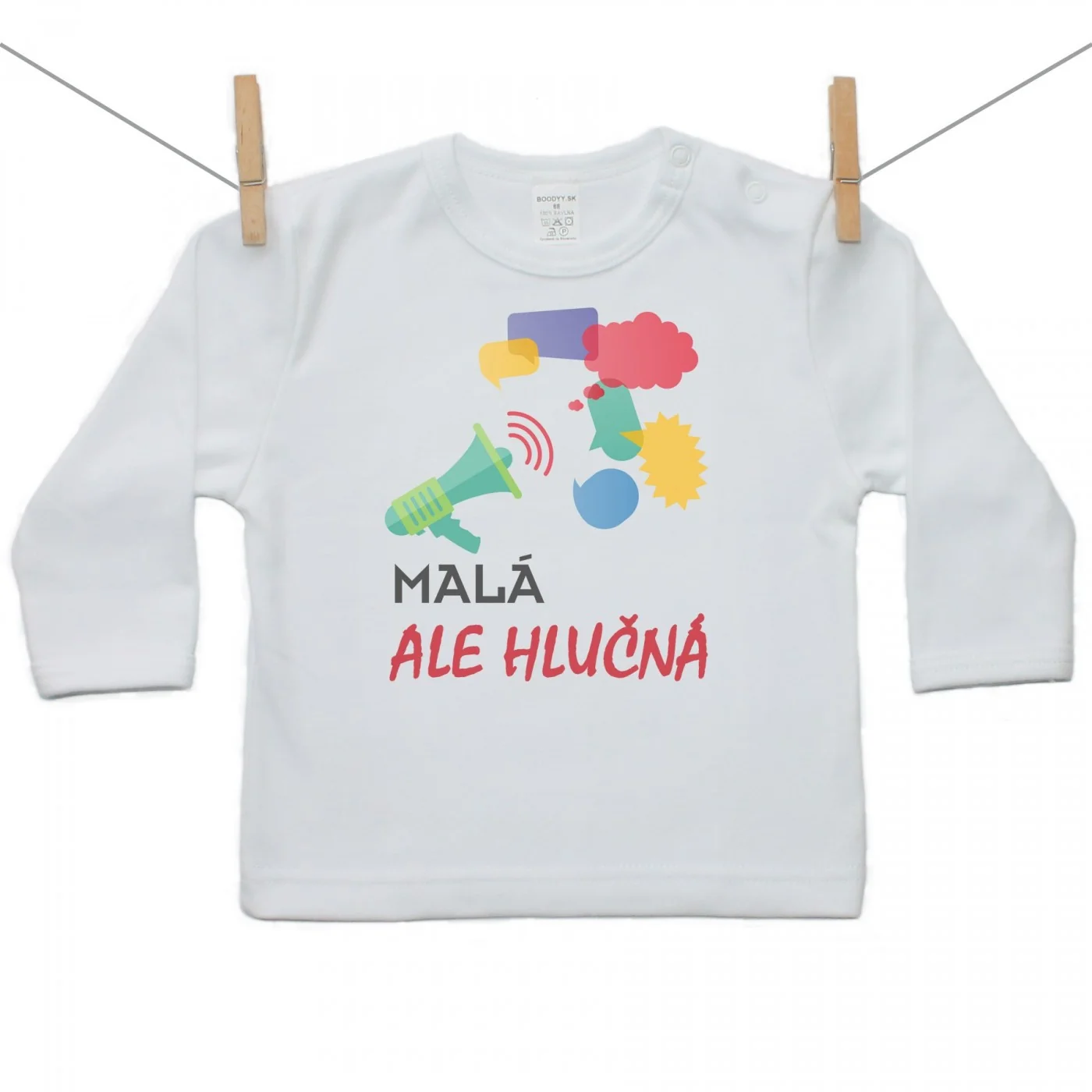 Boodyy Tričko s dlhým rukávom Malá ale hlučná Veľkosť: 80