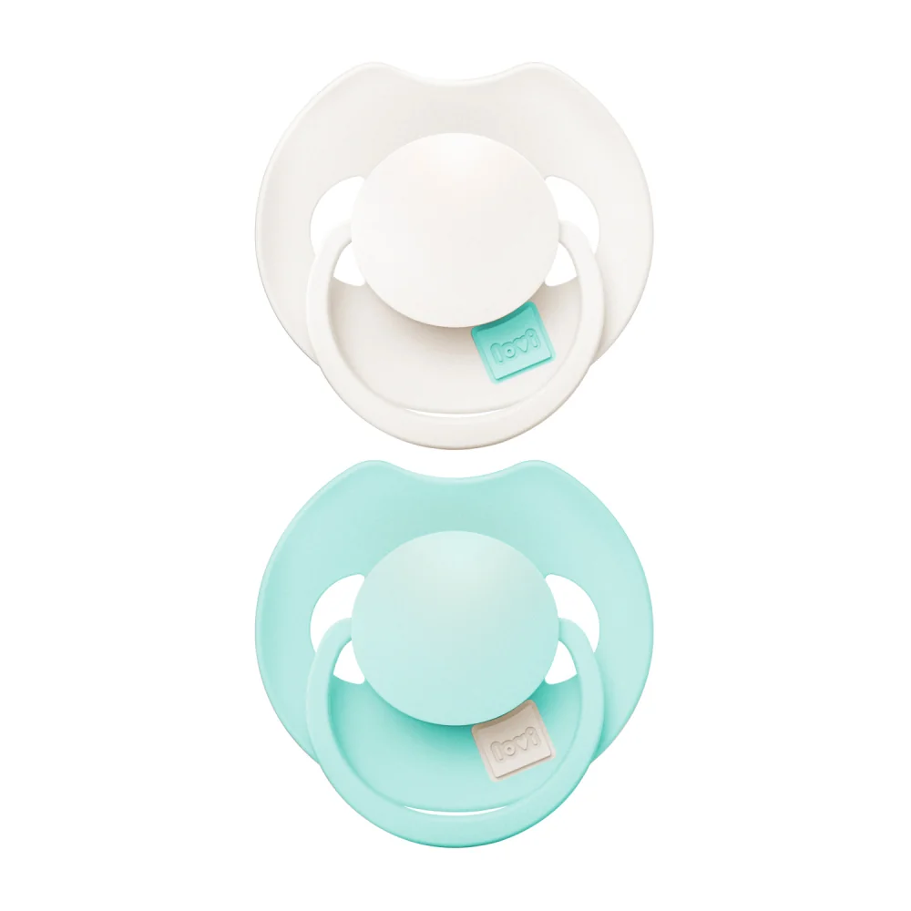 LOVI Cumlík silikónový dynamický PRIME 0-6m Lagoon/Mint Cream 2 ks