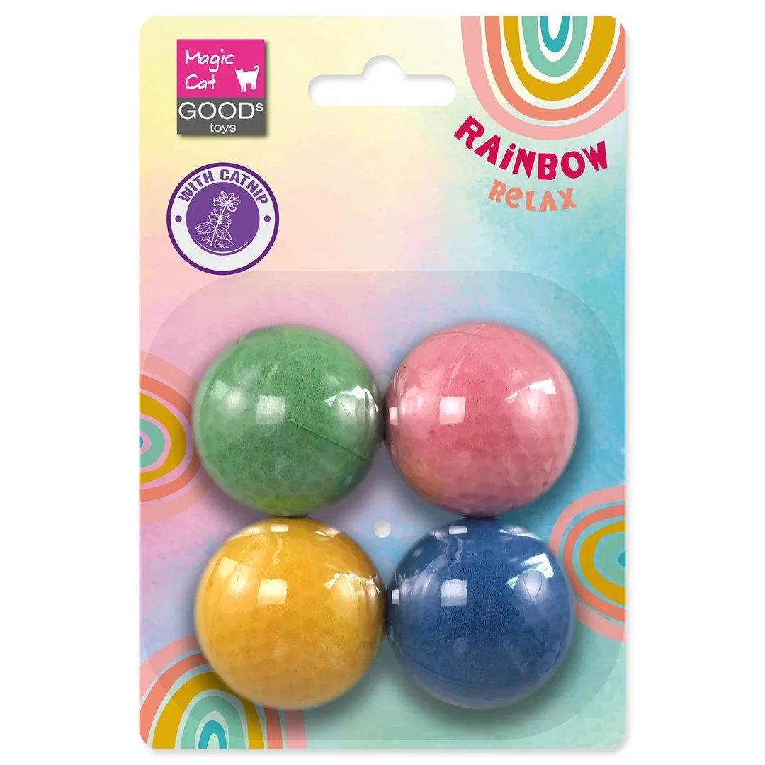 Hračka Magic Cat Rainbow Relax loptička penová 4cm mix farieb 4ks