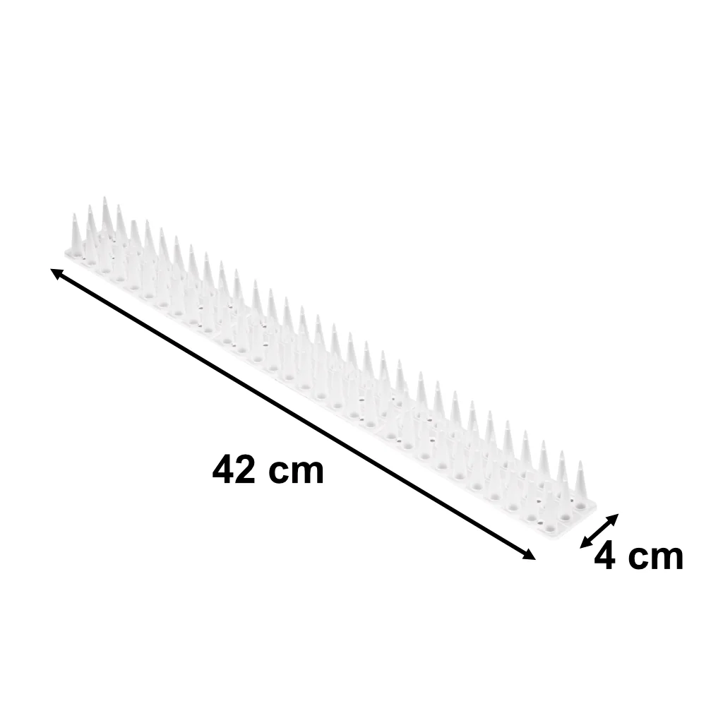 Plastové hroty proti holubom a vtákom, 8 dielov, 43 cm, biele