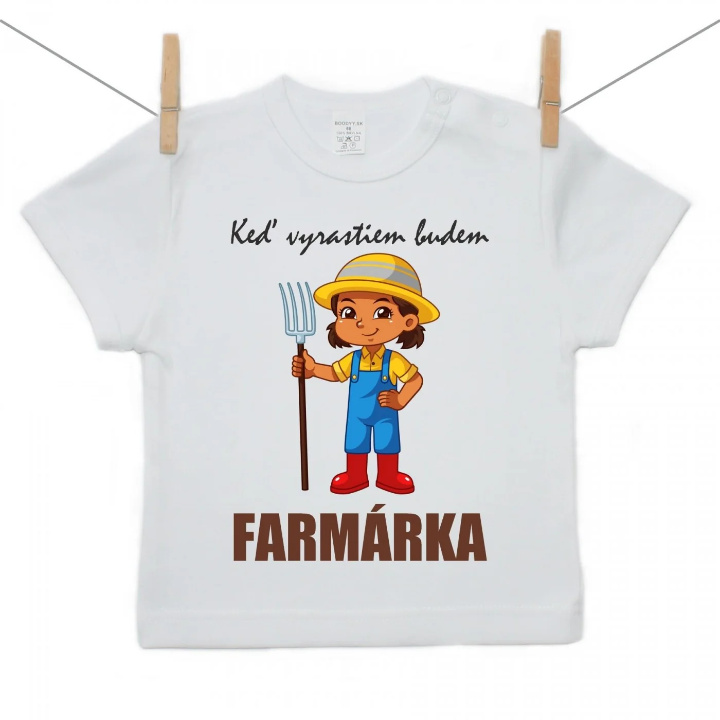Boodyy Tričko s krátkym rukávom Keď vyrastiem budem farmárka Veľkosť: 92
