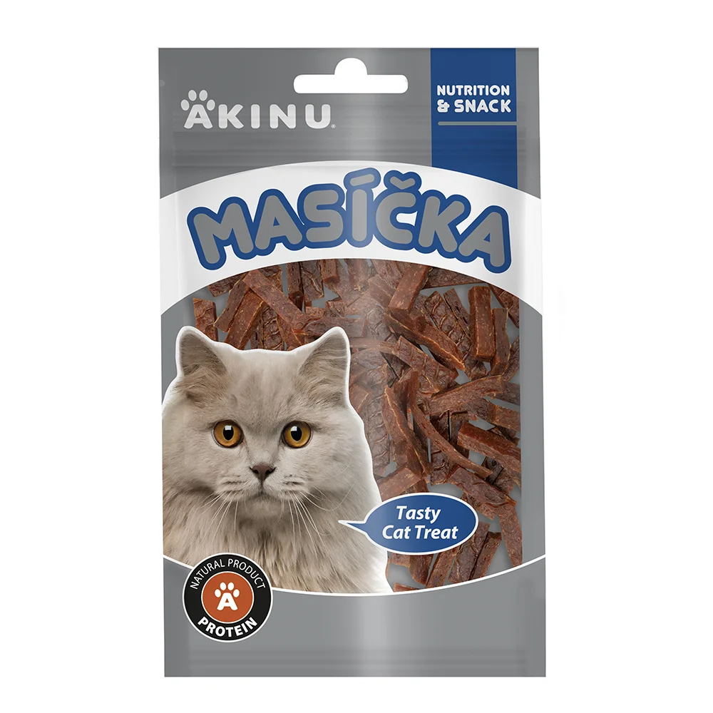 Akinu MASÍČKA Kačacie rezance pre mačky 20 x 50 g