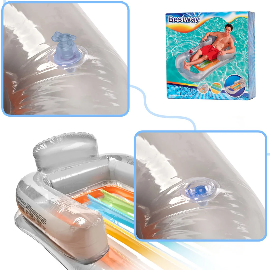 Nafukovacie kreslo s matracom BESTWAY 43097 sivý