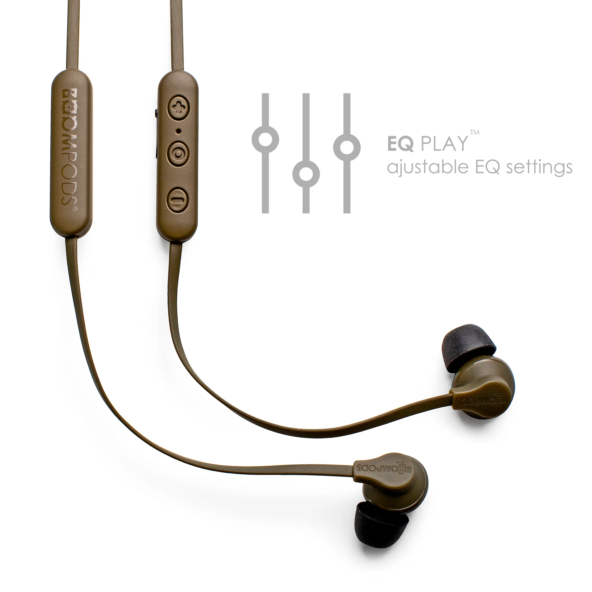 BOOMPODS sportline bezdrôtové slúchadlá vojenská zelená