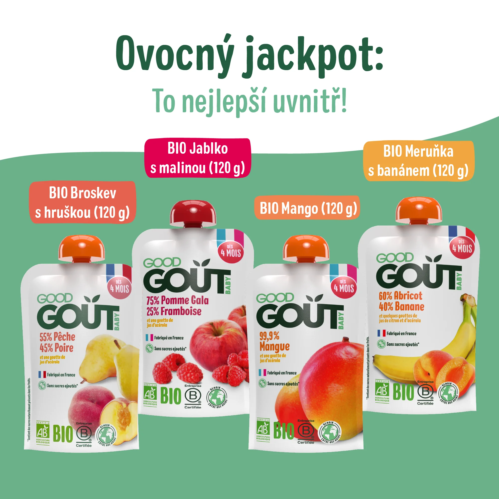 Good Goût BIO Ovocný Jackpot 4×120 g