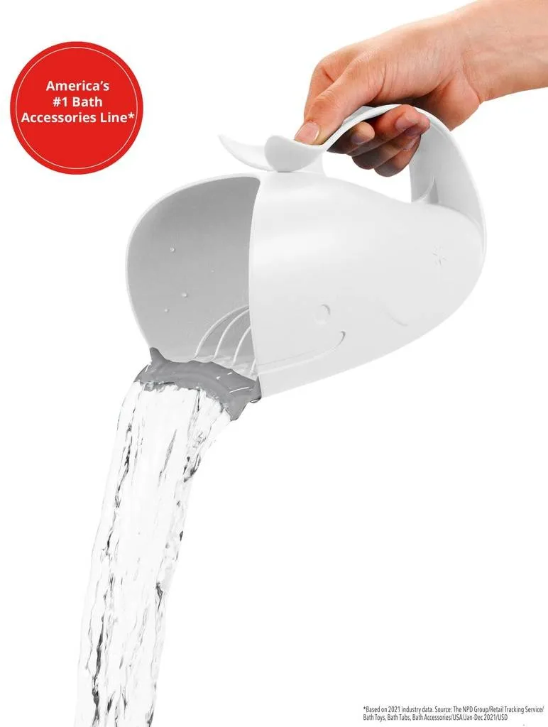 SKIP HOP Pohár na oplachovanie šampónu Moby biely 1×1 ks, pohár na oplachovanie šampónu