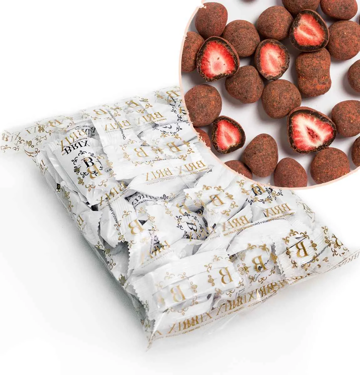 Brix Jahoda v horkej čokoláde 250g – individuálne balené 1×250 g, mrazom sušené ovocie