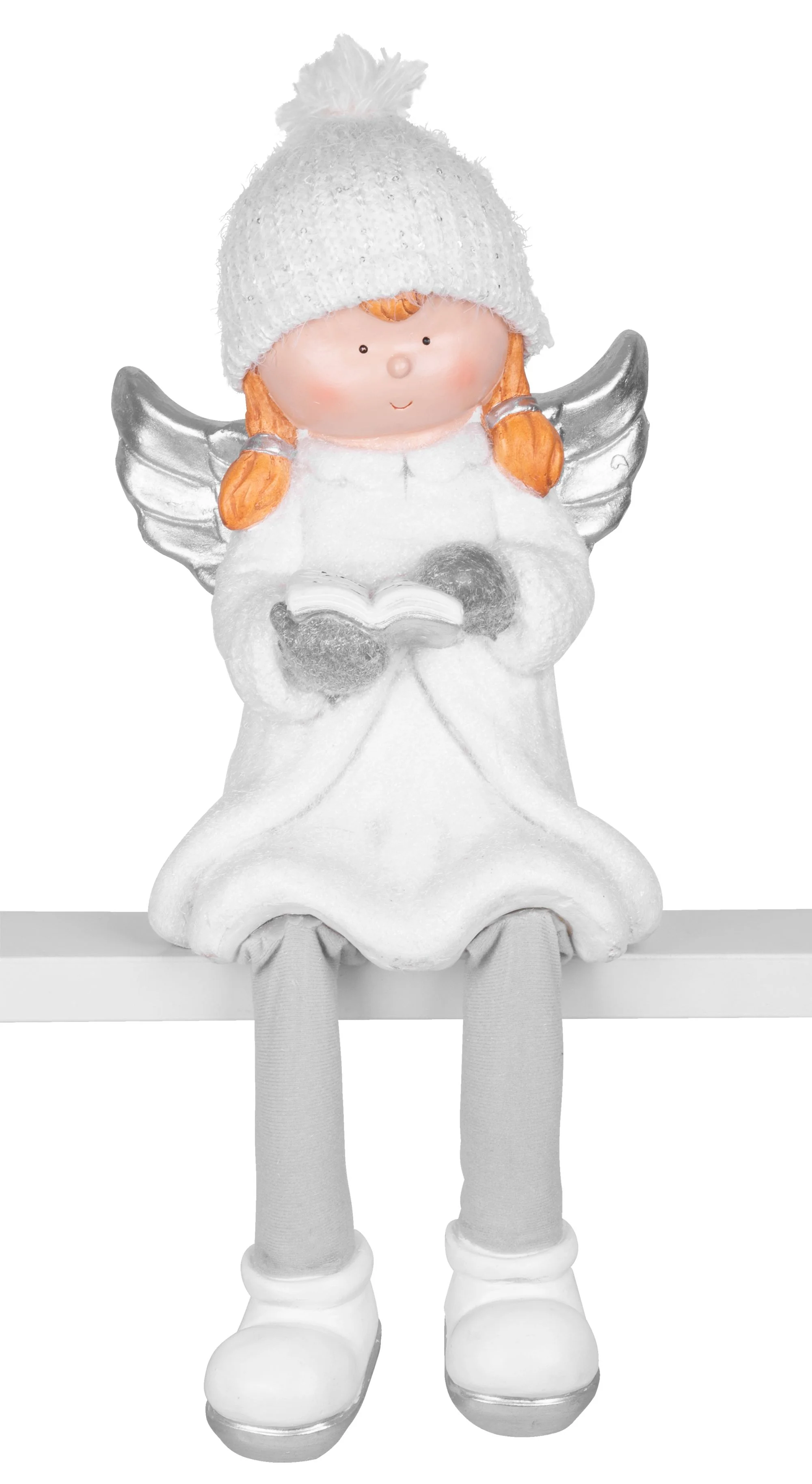 MagicHome vianočný anjel s knihou, 1 ks Keramika, 22x20x32,50 cm