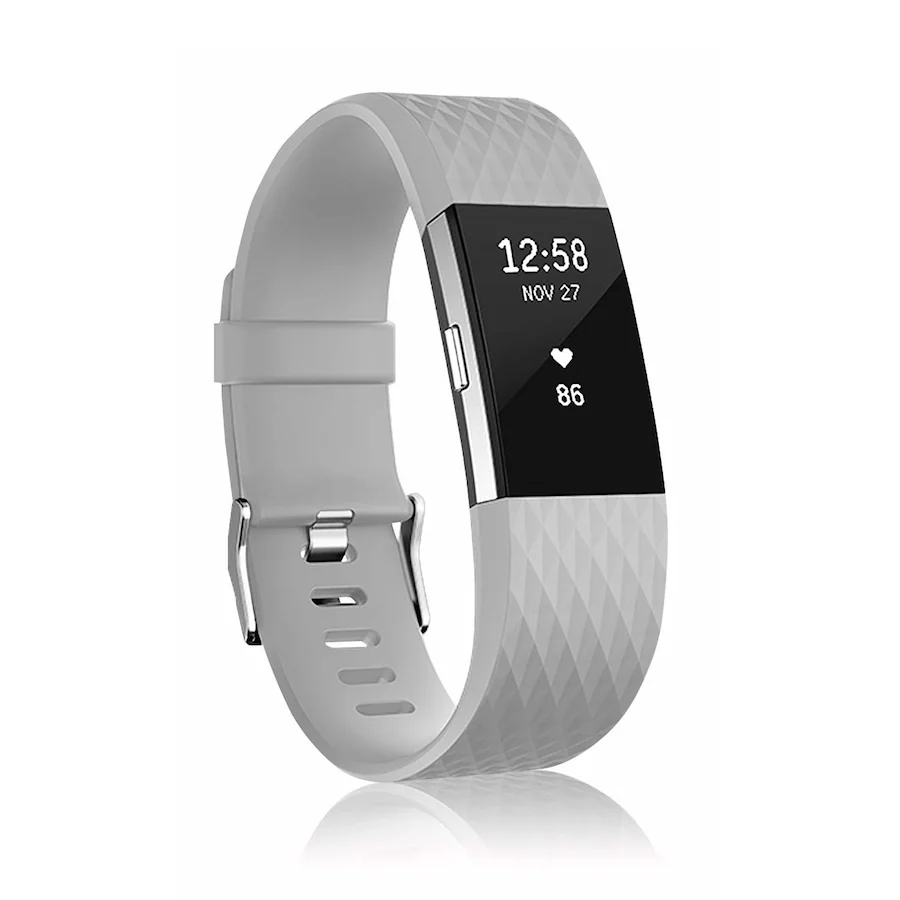 BStrap Silicone Diamond (Small) remienok na Fitbit Charge 2 gray