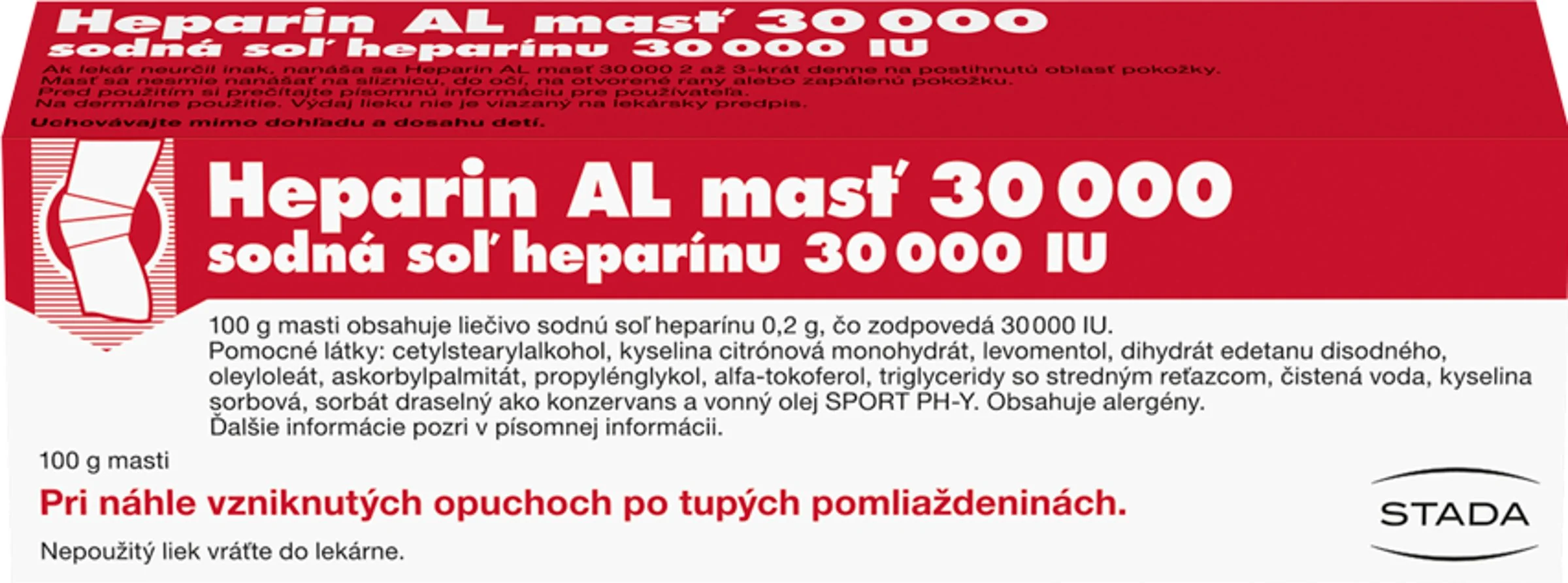 Heparin AL masť 30 000 1×100 g, liek