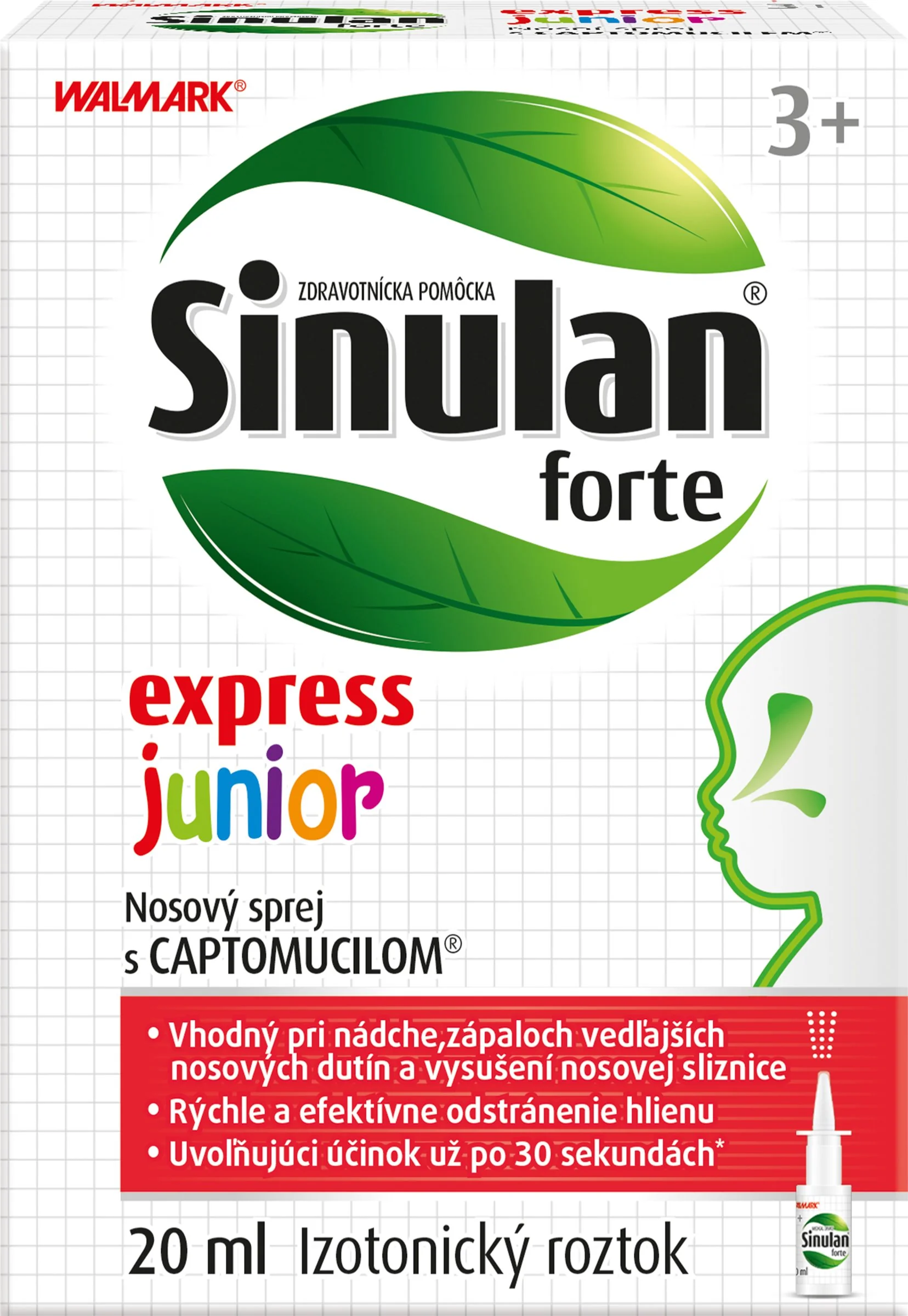 WALMARK Sinulan forte express 1×15 ml, nosový sprej