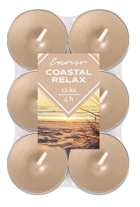 Emocio Čajové ~4 hod. 12 ks Coastal Relax vonné sviečky 1×12 ks, vonné sviečky