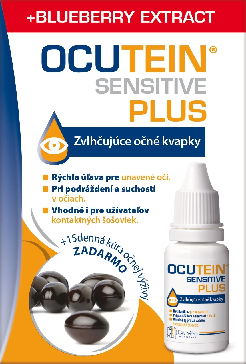 OCUTEIN SENSITIVE PLUS očné kvapky 15 ml + Ocutein FRESH 15 tob. zadarmo 1×15 ml, očné kvapky