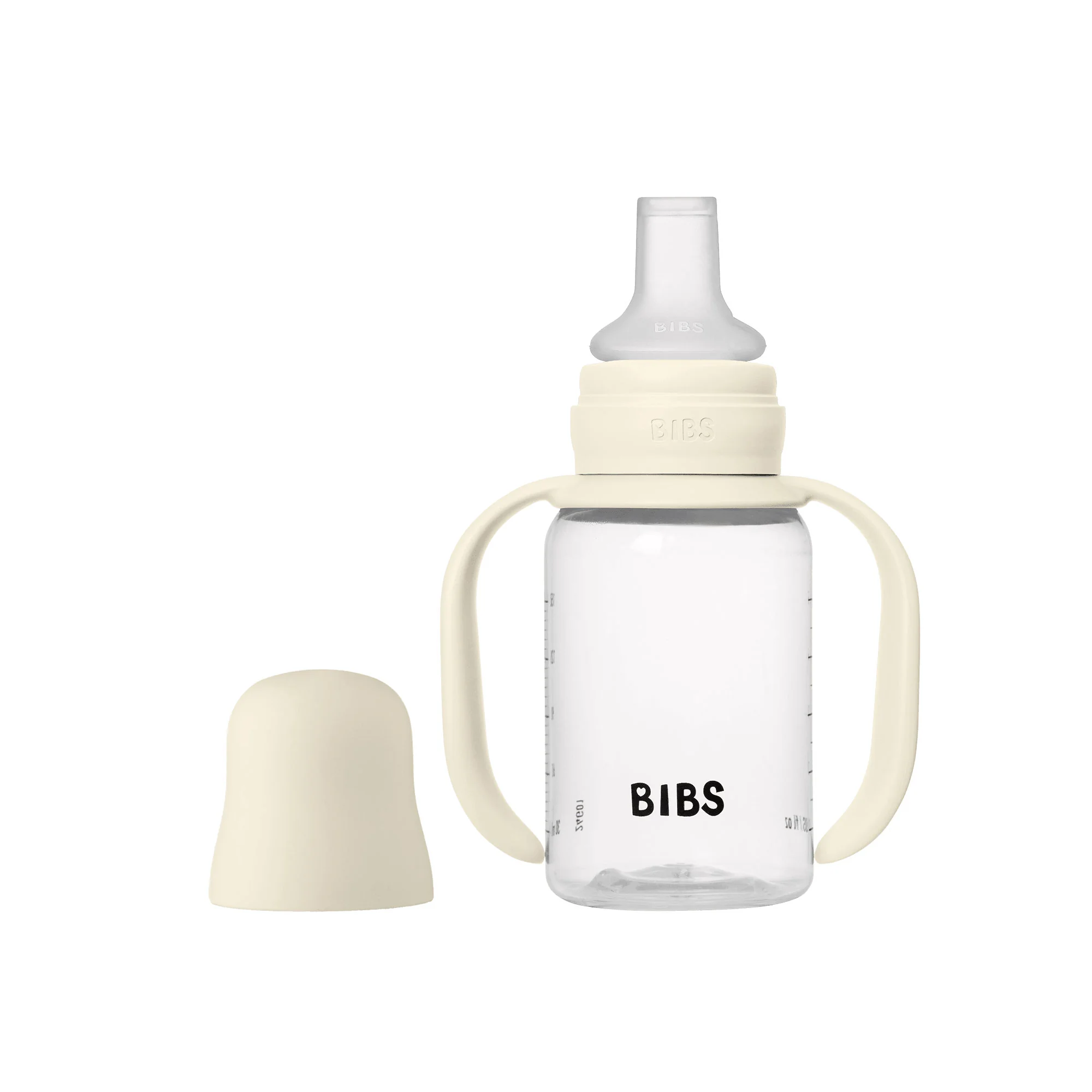 BIBS detská fľaša so silikónovým náustkom 150 ml Ivory